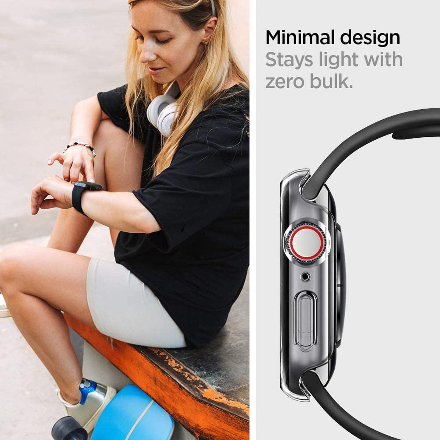 SPIGEN THIN FIT COMPATIBLE WITH APPLE WATCH CASE FOR 44MM SERIES 6/SE/5/4