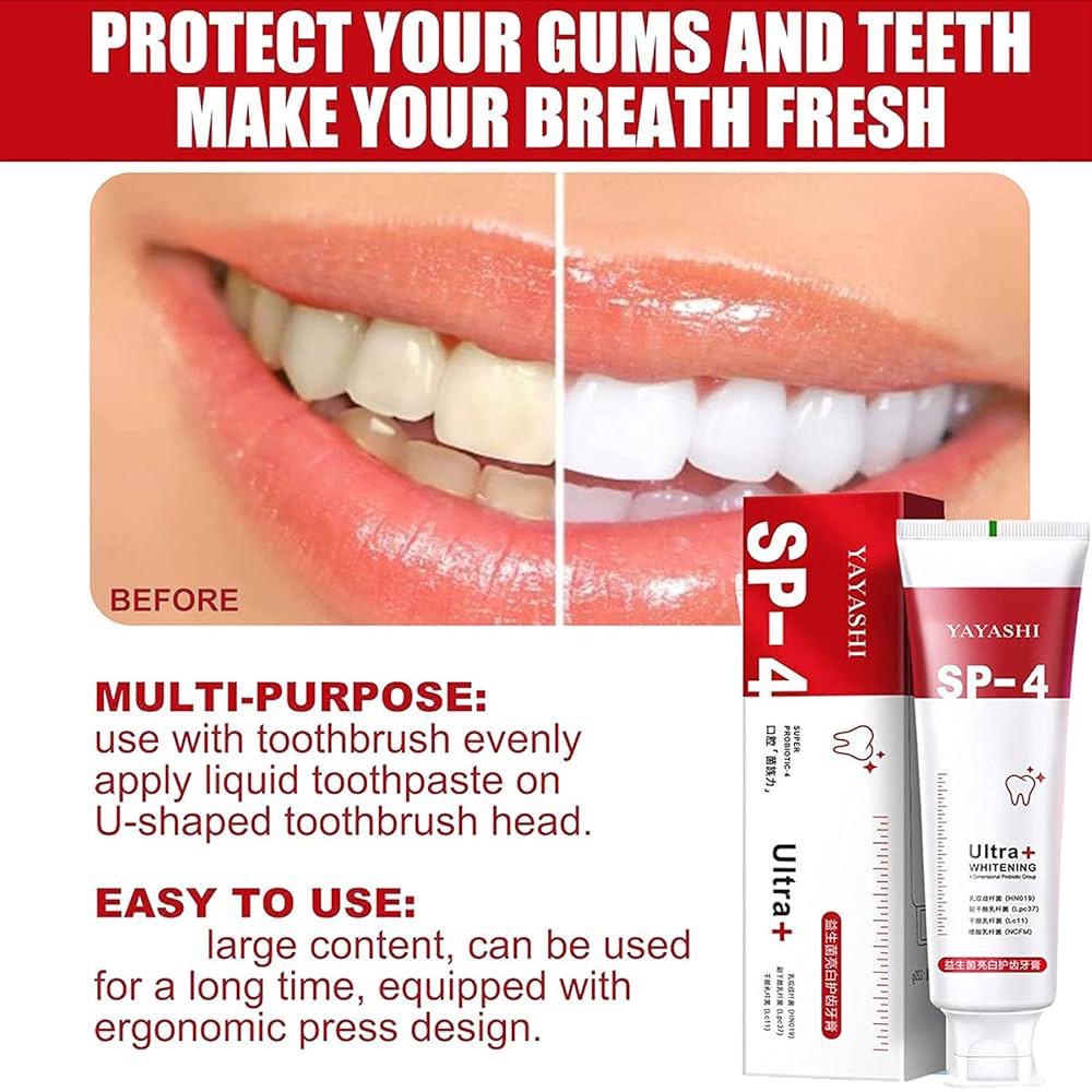 Yayashi SP4 Oral Care Probiotic Whitening Toothpaste 120g – Shine Brighter, Remove Years Of Coffee, Tea & Smoking Stains