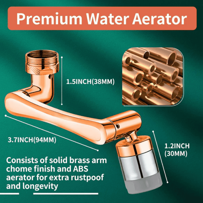 Rotating Faucet Cleaner - 1080° Adjustable with Dual Flow