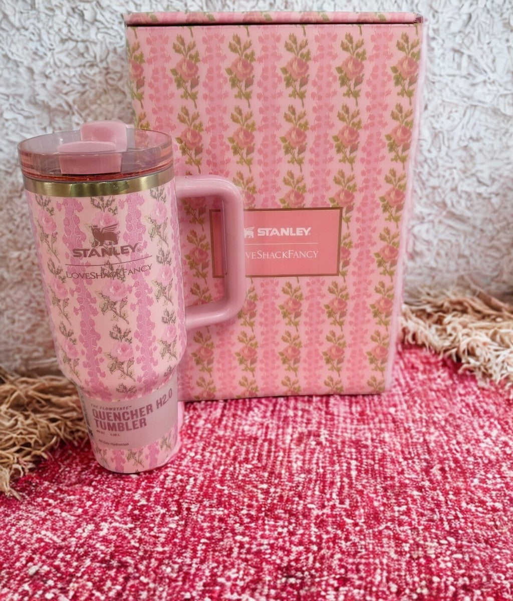 Stanley X Love Shack Fancy 40 Oz Quencher Tumbler Cup- Blooming Heirloom Edition