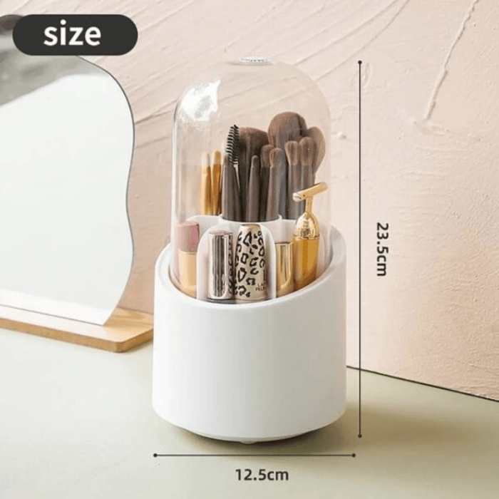 360° Rotating Makeup Brush & Jewelry Organizer - Large Capacity