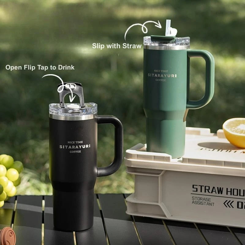 Sitarayuri Stainless Steel Vacuum Insulated Tumbler, For Hot & Cold Drinks, 1180ml