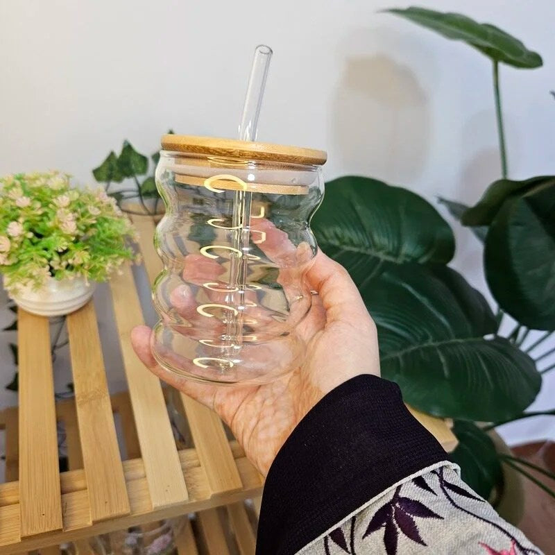 Wave Shape Glass Mug