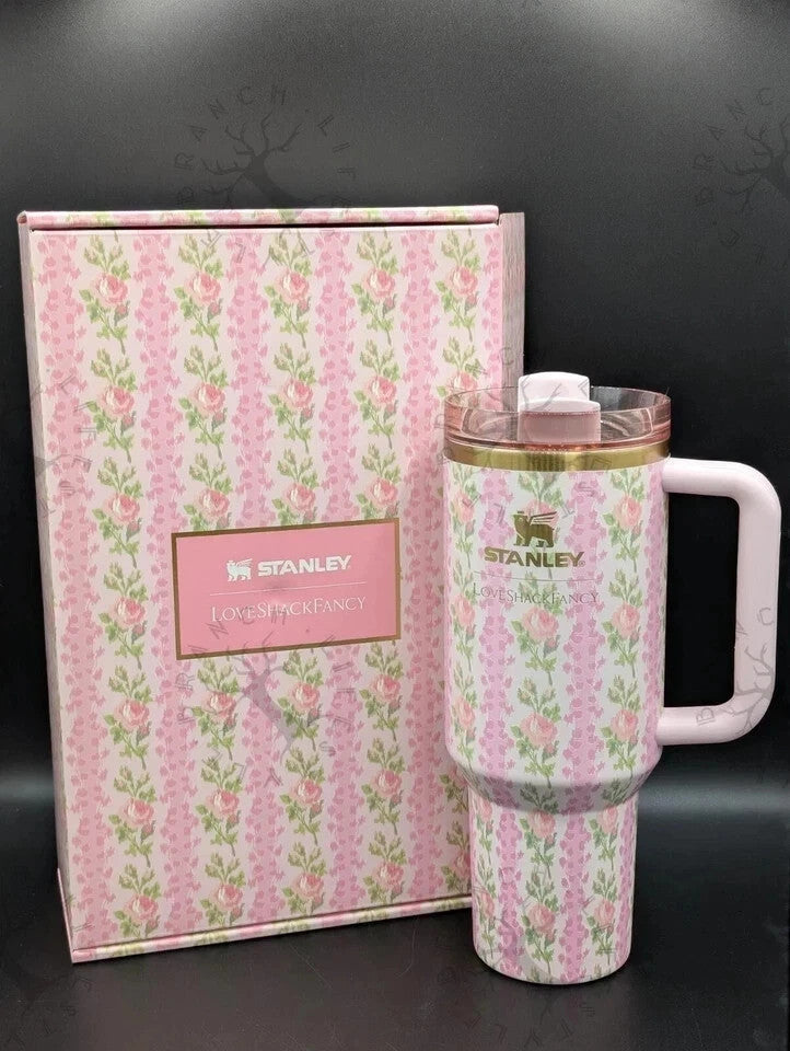 Stanley X Love Shack Fancy 40 Oz Quencher Tumbler Cup- Blooming Heirloom Edition