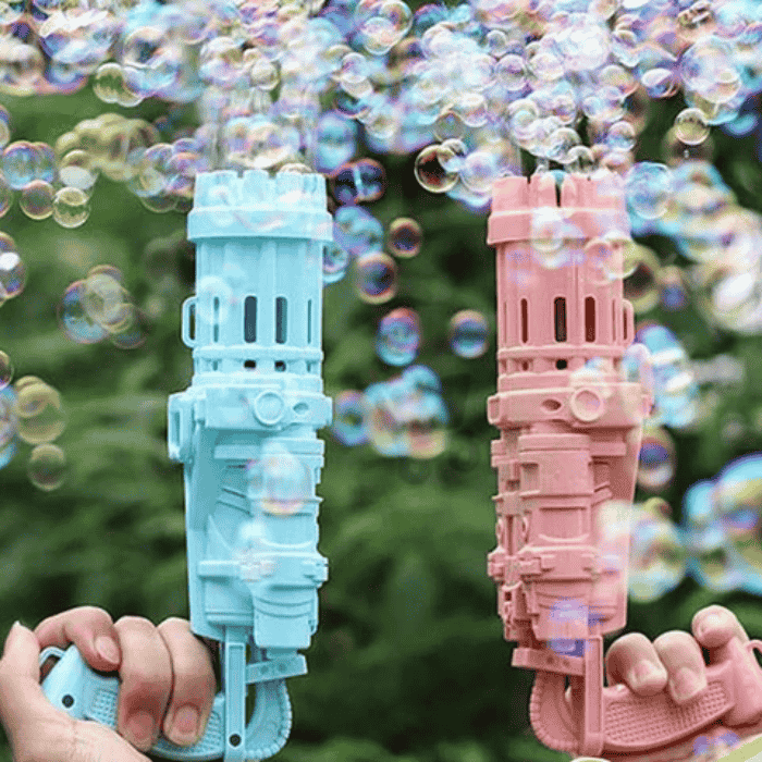 Gatling Bubble Gun: 8-Hole Fun Bubble Machine for Kids
