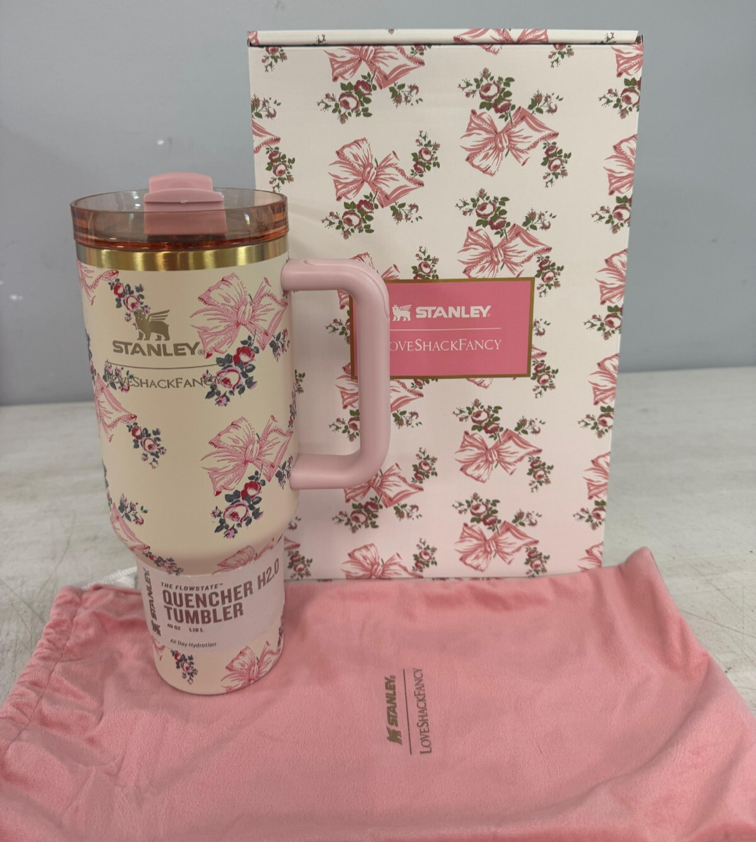 Stanley X Love Shack Fancy Quencher 40oz Tumbler - Rosa Beaux Pink 🌸 Limited