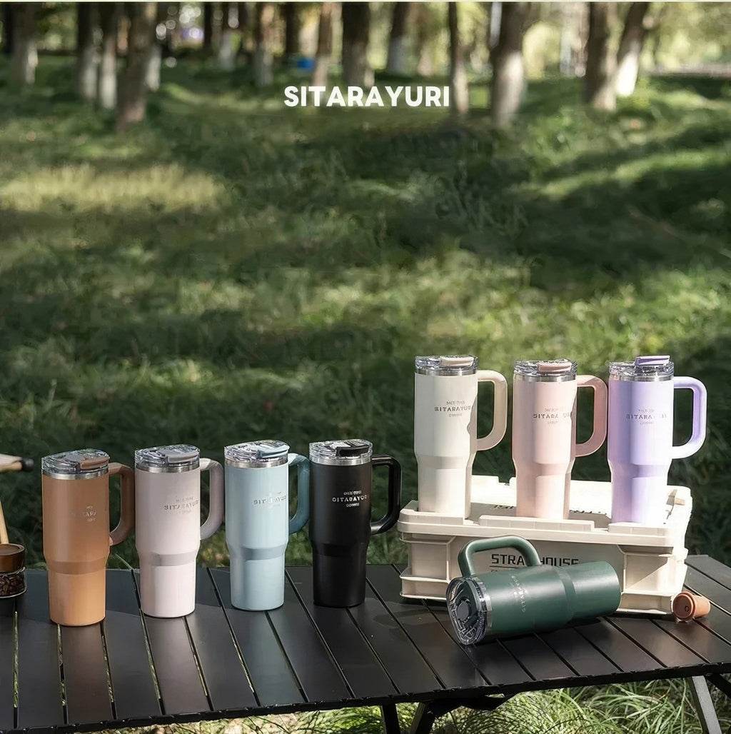 Sitarayuri Stainless Steel Vacuum Insulated Tumbler, For Hot & Cold Drinks, 1180ml