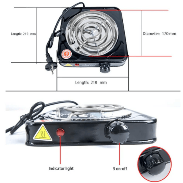 Compact Mini Electric Stove - Adjustable Heat & Safe