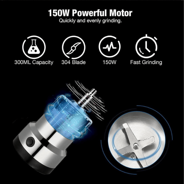 Mini Electric Grinder for Spices, Coffee, Seeds & More - 100g