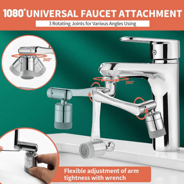 Rotating Faucet Cleaner - 1080° Adjustable with Dual Flow