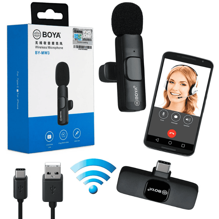 BOYA BY-MW3 Wireless Microphone - Easy Plug No App Is needed