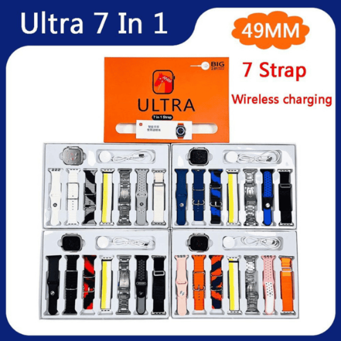 7 in 1 Ultra Smartwatch - 7 Pairs of Straps