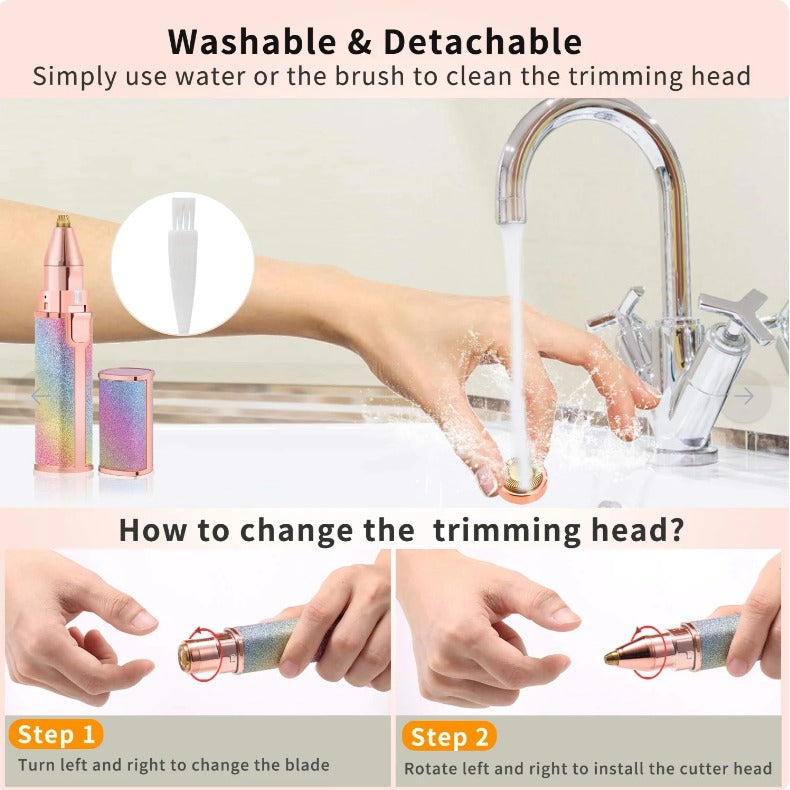 2in1 Electric Rechargeable Hair Remover Trimmer For Women